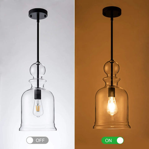 Bottle Glass Pendant Light With Dope Industrial Vintage Vibe Large Black Farmhouse Ceiling Fixture