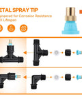 Beefy Six Adjustable Nozzles Poly Boom Wand With Three Eighths Inch Brass Fitting components and metal spray tip