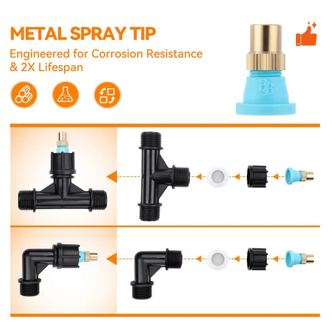 Beefy Six Adjustable Nozzles Poly Boom Wand With Three Eighths Inch Brass Fitting components and metal spray tip