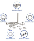 681 Piece M6 Bolt Set With 170 Socket Head Cap Screws 170 Nuts 170 Flat Washers And 170 Spring Lock Washers In 304 Stainless Steel