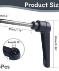 Clamping Lever Handles With Quick Release Push Button Locking For Jigs And Fixtures, 304 Stainless Steel M5 X 45mm Stud, Black Finish, 6 Pack