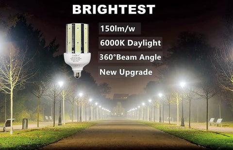 120W LED Corn Cob Bulb With E26 E39 Mogul Base 6000K Daylight 18000 Lumens Instant On 360 Degree Beam For Garage Warehouse