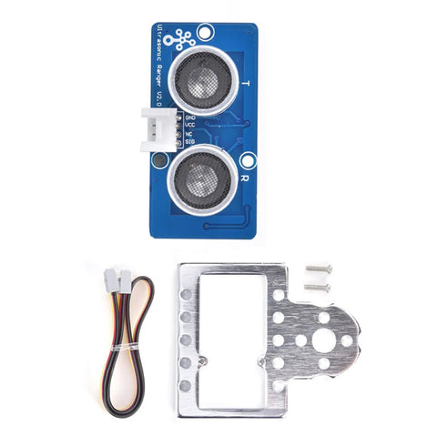 Ultrasonic Sensor Module For Robots 3.3V To 5V Grove Plug And Play 400 Cm Range 1 Cm Accuracy Low 15mA Draw Industrial Bot Part For TETRIX FTC FRC FIRST WRO And Other World Bots with cable and mounting bracket