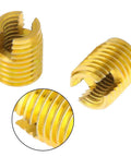 Self Tapping Threaded Inserts Set M8 By M5 For Auto Repairs DIY Easy Install Slotted Screw Bushings 302 Stainless High Tensile Strength Vibration Resistant Thread Repair Kit gold inserts
