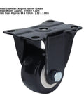 Jauarta Polyester Casters 63mm Heavy Duty Wheels close-up showing black bracket and wheel dimensions.