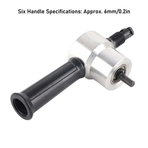 Dual Head Metal Sheet Cutter And Nibbler Drill For Circle Cutting And Machining with black handle, product close-up.