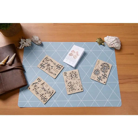 Nautical Ocean Compass Hanging Decor With Dolphin And Sea Turtle Companions, Spinning Elements, Easy Assembly, Premium Natural Composite Wood In Natural Wood Color, Ocean Vibe Wall Art For Home Or Boat flat wood pieces on mat