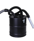 Universal 20L Cyclone Dust Collection Barrel 12x15inch with hoses for vacuum systems in black color.