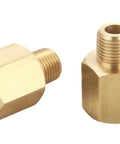 Brass One Eighth Inch NPT Male To One Quarter Inch NPT Female Reducing Adapter Pipe Fitting Two Pack Durable Plumbing And HVAC Connector For Quick Leak Free Install In Home Or Shop, brass adapter pair