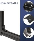10 Pcs 4 Hole Inside Corner Bracket Kit For 2040 Aluminum Extrusion With 6mm Slot 90 Degree L Bracket includes detailed views