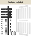 Space Saving Double MDF Sliding Barn Doors 48x96 With 8ft Bypass Hardware Kit, Waterproof, Easy Install, Fits 84-88 Inch Openings