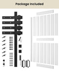 48x84 Double MDF Sliding Barn Doors White Waterproof Space Saving Design Includes 8FT Bypass Hardware Kit Easy Install Fits 84-88in Opening