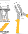 Get A Sweet Deal On This 18Pc Miter Spring Clamp And Pliers Kit, Made With Premium Stainless Steel For Tough Woodworking Jobs, Includes Carabiner Hooks Plus Storage Ring To Keep Your Tools Neat And Ready For Any Project Right Now. stainless steel spring clamp pliers with yellow rubber handle