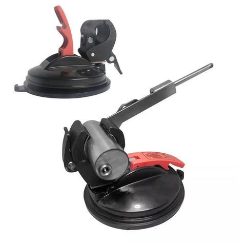 Beefy 45mm Vacuum Suction Base For Reciprocating Machinery And Precision Fixtures With ABS Pad Strong Adhesion On Glass Engraving And Non Porous Surfaces Ideal For Automated Equipment And Vibration Compatible Devices, black suction base with red lever