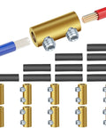 10 Pack 10AWG Wire Connector Nut Kit With Brass Heat Shrink Butt Connectors and heat shrink tubes