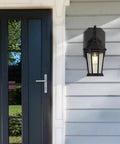 Hassle Free Install Vinyl Siding Light Mount Block With Built In Electrical Box Outdoor Side Mount Kit For One Half Inch Lap Double And Four Inch Siding Black installed with outdoor lantern