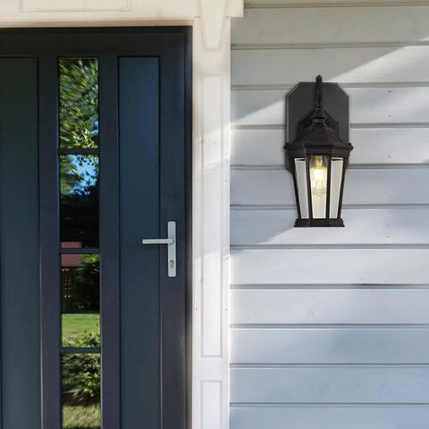 Hassle Free Install Vinyl Siding Light Mount Block With Built In Electrical Box Outdoor Side Mount Kit For One Half Inch Lap Double And Four Inch Siding Black installed with outdoor lantern