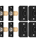 Sleek Stainless Steel Ball Catch For Door Tops 12 Set Super Adjustable Spring Hidden Latch Mechanism showing six black latches and six spring catches.