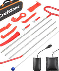 15 Piece Stainless Steel Car Repair Tool Kit With Carrying Bag For Vehicle Maintenance displayed with tools and red case