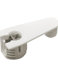 100 Pack Dead Reliable Cam Connectors For 19 Mm Panels With Ridge Drop In Cam Lock Nut Furniture Fasteners White finish view of cam connector detail.