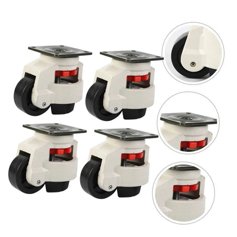Tough As Nails Heavy Duty Swivel Caster Wheels with locking brakes, flat base, four pack, ideal for workbenches and carts.