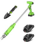 TaskStar 21V Battery Powered Weed Puller Tool With Two 2000Mah Batteries, stainless steel root weeder and hand trowel