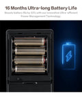 4 In 1 Smart Door Lock With App Control And Fingerprint, Keypad Deadbolt And Backup Key, 16 month battery compartment