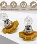 Fog Light Bulbs 12V 24W 3500K Warm White Ultra Bright Quartz Glass Shock Proof Daytime Running Light Plug And Play
