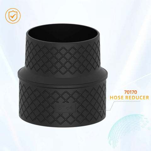Essential 5 In To 4 In Hose Reducer Adapter, durable ABS construction, black hose reducer for dust collection systems.