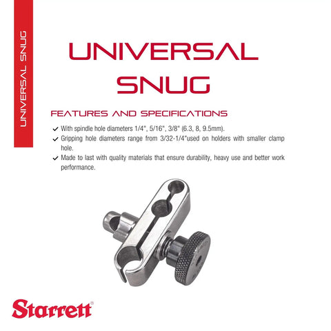 Universal Snug With Spindle Holes One Quarter Inch Five Sixteenth Inch And Three Eighths Inch And Gripping Holes From Three Thirty Seconds To One Quarter Inch For Smaller Clamp Hole Workholding Versatile Tool Model 58S on white background