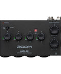 Front view of AMS-44 USB Audio Interface For Musicians And Podcasters With Four Inputs And Four Outputs Loopback Direct Monitoring