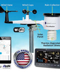 WS-2902 Ambient Weather Station With Wireless Indoor Outdoor Sensors, Real Time Forecasts, Sleek Display, Local Alerts