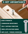 Number 6 X 3/4 Inch Flat Head Torx T15 Self Tapping Screws For Wood And Sheet Metal installed in wood.