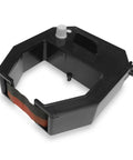 Top Tier Cr1000 Replacement Ribbon Cartridge For One Time Clock and Date Stamp Machine, black snap-in design with ribbon visible.