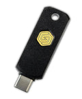 USB C FIDO2 security key with rugged black housing for two factor authentication and phishing defense, Keep Ya Accounts Locked Tight With This Reliable USB C And NFC FIDO2 Security Key Providing Straight Up Two Factor Authentication And Bulletproof Phishing Defense For Every Platform You Trust.