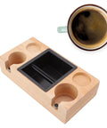 Premium Wood Espresso Tamper Holder Stand With Knock Box Built Damn Tough For Smoother Tamping Straight Fire Portable Barista Station with cup