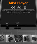 Bottom view of Massive 80GB Bluetooth MP3 Player And 3 Inch Portable MP4 Video Player with headphone and USB ports