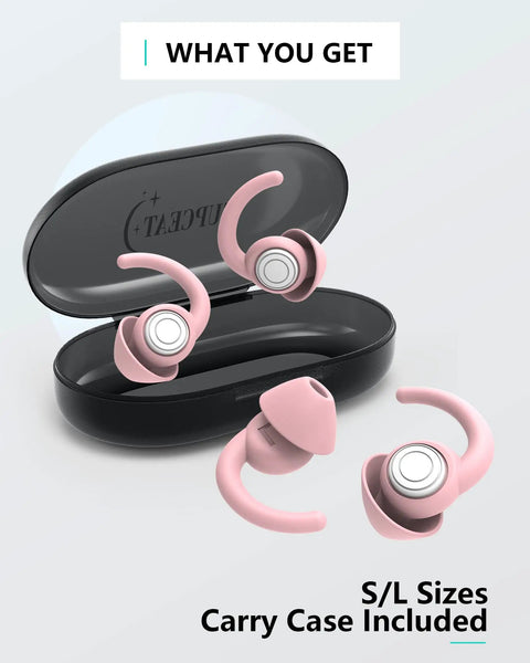 Silicone Sleep Ear Plugs For Noise Reduction And Sound Blocking, Reusable And Washable Hearing Protection Set in Pink