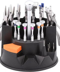 Eyeglass Repair Tool Kit Pro Grade With Six Precision Screwdrivers And Eight Versatile Pliers in black organizer case.