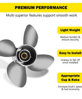 Stainless Steel 13 By 17 Inch Boat Propeller For Yamaha Outboard Engines 50 To 130 HP, 4 Blade, 15 Tooth, Right Hand