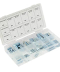 60 Piece Keystock Bar SAE Assortment For Locking Pulleys Gears Sprockets To Shafts With Slotted Keyways, Heat Treated Zinc Plated Steel