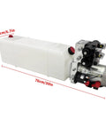 2200W Hydraulic Power Unit With Double Acting Pump And 24V DC Motor 3.17 Gallon Tank with compact design and dimensions.