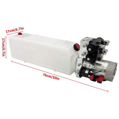 2200W Hydraulic Power Unit With Double Acting Pump And 24V DC Motor 3.17 Gallon Tank with compact design and dimensions.