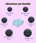 65 Piece Round Rubber Grommets Kit With Six Sizes For Wiring And Auto Projects, showing various hole sizes and retractable knife.