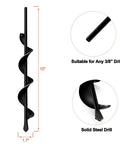 Post Hole Auger For Garden And Fence Posts Heavy Duty 8 Inch By 31.5 Inch Deep Earth Digger Drill Bit With 0.79 Inch Inner Shaft Ideal For Planting Trees Bulbs Seedlings Bedding And All Soil Types