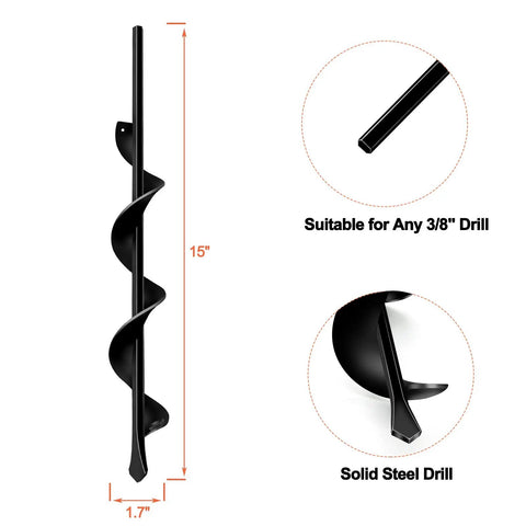 Post Hole Auger For Garden And Fence Posts Heavy Duty 8 Inch By 31.5 Inch Deep Earth Digger Drill Bit With 0.79 Inch Inner Shaft Ideal For Planting Trees Bulbs Seedlings Bedding And All Soil Types