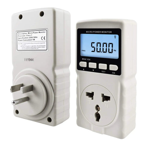 Plug In Watt Meter Spot Energy Suckers And Cut Your Electric Tab Fast With This Badass Home Energy Monitor measuring frequency and voltage.