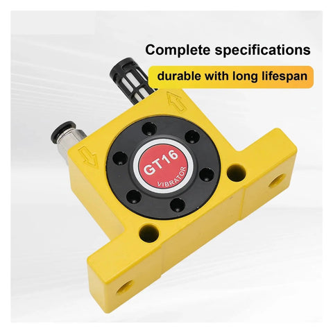 Industrial Pneumatic Vibrator With Air Turbine Hopper Flow Aid For Silos And Bins Rotary Material Discharge Booster Heavy Duty High Temp Ready Compact Silo Design GT30 GT32 GT36 Series, GT16 yellow unit