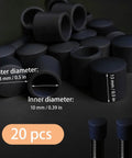 20 Pack Door Stopper Caps Rubber Tips Replacement For Doors 0.39 Inch Inner Diameter And 0.5 Inch Outer Diameter Black End Caps
