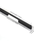 10 Inch Hole Center Matte Black Cabinet Pulls Set of 5 Modern Bar Handles, side view with dimensions labeled, Euro Style aluminum alloy.